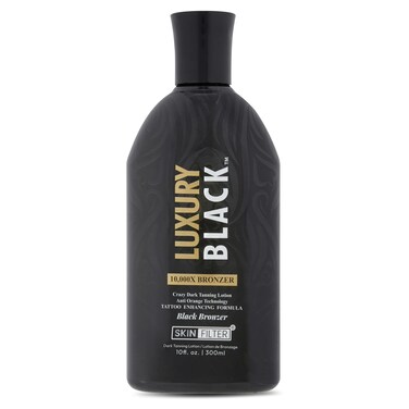 Luxury Black Tanner &ndash; Advanced 10,000X Tanning Lotion &ndash; Skin-Friendly Tanning Lotion with Anti-Orange Technology &ndash; Indoor Tanning Lotion with Tattoo Protection Formula - Black