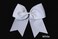 Kenz Laurenz 7" Jumbo Cheer Bow Big Hair Bows with Ponytail Holder Large Classic Accessories for Teens Women Girls Softball Cheerleader Sports Elastics Ties Handmade (10 pack White)