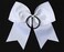 Kenz Laurenz 7" Jumbo Cheer Bow Big Hair Bows with Ponytail Holder Large Classic Accessories for Teens Women Girls Softball Cheerleader Sports Elastics Ties Handmade (10 pack White)