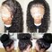 JYZ Full Lace Human Hair Wigs Burmese Wet Curly Hair 150% Density Full Lace Wigs Human Raw Hair Plucked Bleached Knots with Baby Hair 14 Inch Free Part