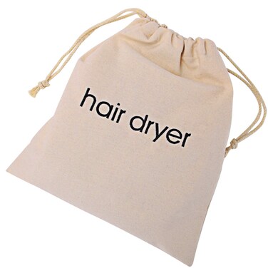 Hair Dryer Bags Drawstring Hairdryer Travel Bag Cotton Hair Dryer Storage Bag, 11.8 Inch by 13.8 Inch (Beige)