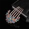 Flower Rhinestones Hair Combs Accessories,Perfect Mother's Day Gifts,Birthday Gifts,Wedding Gifts（Blue）