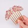 Women Rhinestone Inlaid Flower Hair Comb Hairpin Barrette Accessory,Also Perfect Mother's Day Gifts for Mom (Pink)