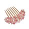 Women Rhinestone Inlaid Flower Hair Comb Hairpin Barrette Accessory,Also Perfect Mother's Day Gifts for Mom (Pink)
