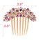 Women Rhinestone Inlaid Flower Hair Comb Hairpin Barrette Accessory,Also Perfect Mother's Day Gifts for Mom (Purple)