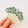 Women Rhinestone Inlaid Flower Hair Comb Hairpin Barrette Accessory,Also Perfect Mother's Day Gifts for Mom (Blue)