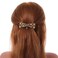 Vintage Inspired Caramel Faux Pearl, Topaz Crystal Bow Barrette Hair Clip Grip In Aged Gold Finish - 85mm Across