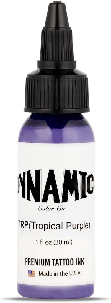 Dynamic Color Co Tropical Purple Tattoo Ink, 1oz Bottle: Sterilized, Vegan &amp; USA-Made Since 1990 &ndash; Trusted by Artists Worldwide