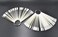 2 Sets 100 Tips Fan Shape White Plastic Nail Art Tips Display Polish Board Display Practice Sticks with Metal Split Ring Holder