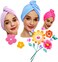 Microfiber Hair Towel Wrap for Women, Hair Drying Towel with Elastic Strap, Fast Drying Hair Turbans for Wet Hair, Long, Thick, Curly Hair, Super Soft Hair Wrap Towels (Red Rose)