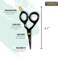 Rounded-Tip Trimming Scissors for Men &ndash; Stainless Steel High Carbon Beard, Mustache, and Ear Hair Grooming Scissor (Black-Pointy-Tip)