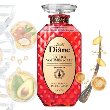 Moist Diane Anti-breakage Keratin Shampoo for Men, Organic Japanese Haircare for Sensitive Scalp, Natural Dandruff Shampoo for Women Fine Hair, Silicone &amp; Sulfate Free, EXTRA VOLUME &amp; SCALP 15.2 Fl Oz