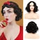 Sallcks Short Curly Black Wig for Women Soft Synthetic Heat Resistant Hair Replacement Full Wigs for Daily Party Halloween