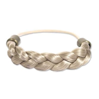 Mia Braided Tonytail Braided Ponytail Holder Made of Synthetic Wig Hair w/Elastic Rubber Band for Women, Girls, Dancers, Students - Blonde 1pc