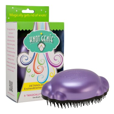 Knot Genie Detangling Hair Brush for Kids   Original Full Size   Perfect for Curly Hair, Gently Separate Tangles, Leaves Hair Smooth &amp; Shiny   The Pain Free Knot Detangler (Lilac Loveliness)