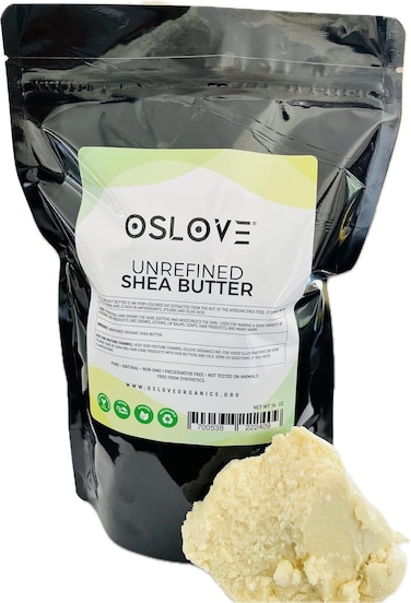 Organic Unrefined Shea Butter 1 LB - African,100% Pure, Non-GMO, Fresh, Rich and Creamy   Use for Body/Hair moisturizing butters, Lip balms, soap base, salves and deodorants