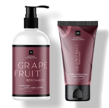 Natural Inspirations Hand &amp; Body Lotion and Hand Creme Gift Set - Grapefruit Bergamot