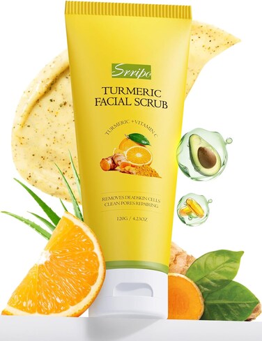 Revitalizing Exfoliation Face Scrub with Vitamin C and Turmeric &ndash; Gentle Exfoliating Face Wash for Blackheads, Pore Dirt &amp; Dark Spots &ndash; Acne Control Facial Scrub for Oily &amp; Acne-Prone Skin, 4.23 Fl Oz