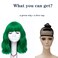 LABEAUT&Eacute; Green Wig Short Bob Wavy Wig with Air Bangs for Women, St.Patrick's Day Wig Heat Resistance Shoulder Length Curled Wigs for Daily Use, Cosplay and Theme Parties- 14inch, Mint Green