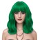 LABEAUT&Eacute; Green Wig Short Bob Wavy Wig with Air Bangs for Women, St.Patrick's Day Wig Heat Resistance Shoulder Length Curled Wigs for Daily Use, Cosplay and Theme Parties- 14inch, Mint Green