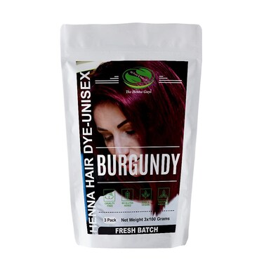 3 Packs Of Burgundy Henna Hair &amp; Beard Color/Dye 100 Grams - Natural Hair Color, Plant-based Hair Dye - The Henna Guys
