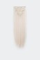 SWACC Women 22 Inches Straight Full Head 7 Separate Pieces Heat Resistance Synthetic Hair Clip in Hair Extensions (Platinum Blonde-60#)