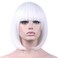 White Wigs for Women 12'' Short White Bob Hair Wig with Bangs Natural Synthetic Soft Wig Cute Colored Wigs for Daily Party Halloween BU027WH