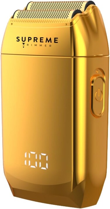 Supreme Trimmer Crunch Mens Foil Shaver STF602 (150 Minute Run Time) Men's Electric Razor   Waterproof Shaver for Short Hair or Stubble, Barber Use   Gold