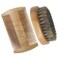 Beard Brush Kit Boar Bristle Brush and Sandalwood Comb with Storage Bag for Men, Fine &amp; Coarse Teeth Dual Brush for Mustache Anti-Static
