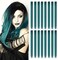 16 Pcs Straight One Color Party Highlights Clip on in Hair Extensions Colored Hair Streak Synthetic Hairpieces (Dark teal)