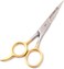 PC 4.5" HAIR CUTTING SCISSORS/BARBER SHEARS - ICE TEMPERED - STAINLESS STEEL GOLD PLATED HANDLE