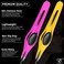Professional Eyebrow Tweezers Pointed Tip Stainless Steel 2,3xPcs Set, Non-Slip Grip Point Tip Tweezers for Facial Hair, Plucking Removing Ingrown Hairs, Tweezer for Women Men