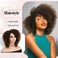 Short Kinky Curly Wigs Ombre Brown Side Part Wig Afro Curly Wig Twist Out Wigs Heat Resistant Fiber Synthetic Full Wigs for Black Women (1B 30#)