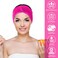 Denfany 3 Pack Makeup Headband, Ultra Soft Adjustable Spa Facial Headbands Terry Cloth Stretch Make Up Wrap for Face Washing, Bathing, Showers (Rose Red)