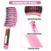ZMD 2PC Curved Vented Detangling Hair Brushes,Boar Bristles Curly Hair Brush,Vent Styling Brush Wet Dry Detangler Hair Brushes Detangling Long Thick Hair for Women, Men &amp; Kids(Pink &amp; Purple)