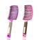 ZMD 2PC Curved Vented Detangling Hair Brushes,Boar Bristles Curly Hair Brush,Vent Styling Brush Wet Dry Detangler Hair Brushes Detangling Long Thick Hair for Women, Men &amp; Kids(Pink &amp; Purple)