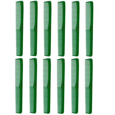 Barber Beauty Hair Cleopatra 400 All Purpose Combs (12 Pack) 12 x SB-C400-GREEN