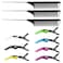 Rat Tail Comb Hair Clips Set: 3Pcs Rat Tail Combs, Hair Styling Combs for Women and 7 Professional Sectioning Hair Clips (Black)
