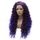 Lushy Long Curly Two Tone Ombre Purple Root Light Purple Wig Half Hand Tied Heat Friendly Synthetic Lace Front Wig
