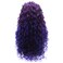 Lushy Long Curly Two Tone Ombre Purple Root Light Purple Wig Half Hand Tied Heat Friendly Synthetic Lace Front Wig