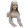 Lushy Straight Long 26inch Grey Half Hand Tied Synthetic Lace Front Wig