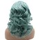 Lushy Blue Root Light Blue Medium Length 16inch wavy Heat Resistant Heavy Density Realistic Synthetic Lace Front Wig