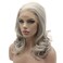 Lushy Medium Length 16inch Gray Wig Heat Resistant Heavy Density Realistic Synthetic Lace Front wig