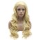 Lushy Wavy Long 24inch Light Blonde Wig Heat Resistant Heavy Density Realistic Synthetic Lace Front Wig