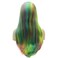 Lushy Lace Front Synthetic Wigs Straight Long 24inch Multi Color Heavy Density Heat Resistant Realistic Wig