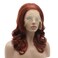 Lushy Synthetic Wavy Burgundy 16inch Medium Length Heat Resistant Heavy Density Realistic Lace Front Wig