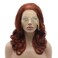 Lushy Synthetic Wavy Burgundy 16inch Medium Length Heat Resistant Heavy Density Realistic Lace Front Wig