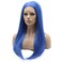 Lushy Hair Synthetic Lace Front Wig Straight Long 24inch Blue Wig Heat Resistant Heavy Density Realistic Wig