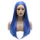 Lushy Hair Synthetic Lace Front Wig Straight Long 24inch Blue Wig Heat Resistant Heavy Density Realistic Wig