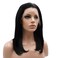 Lushy Hair Synthetic Lace Front Wig Straight Medium Length 14inch Black Wig Heavy Density Heat Resistant Realistic Wig